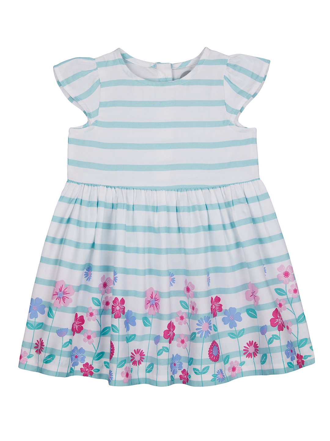 

mothercare Infant Girls Multicoloured Printed Fit and Flare Dress, Multi