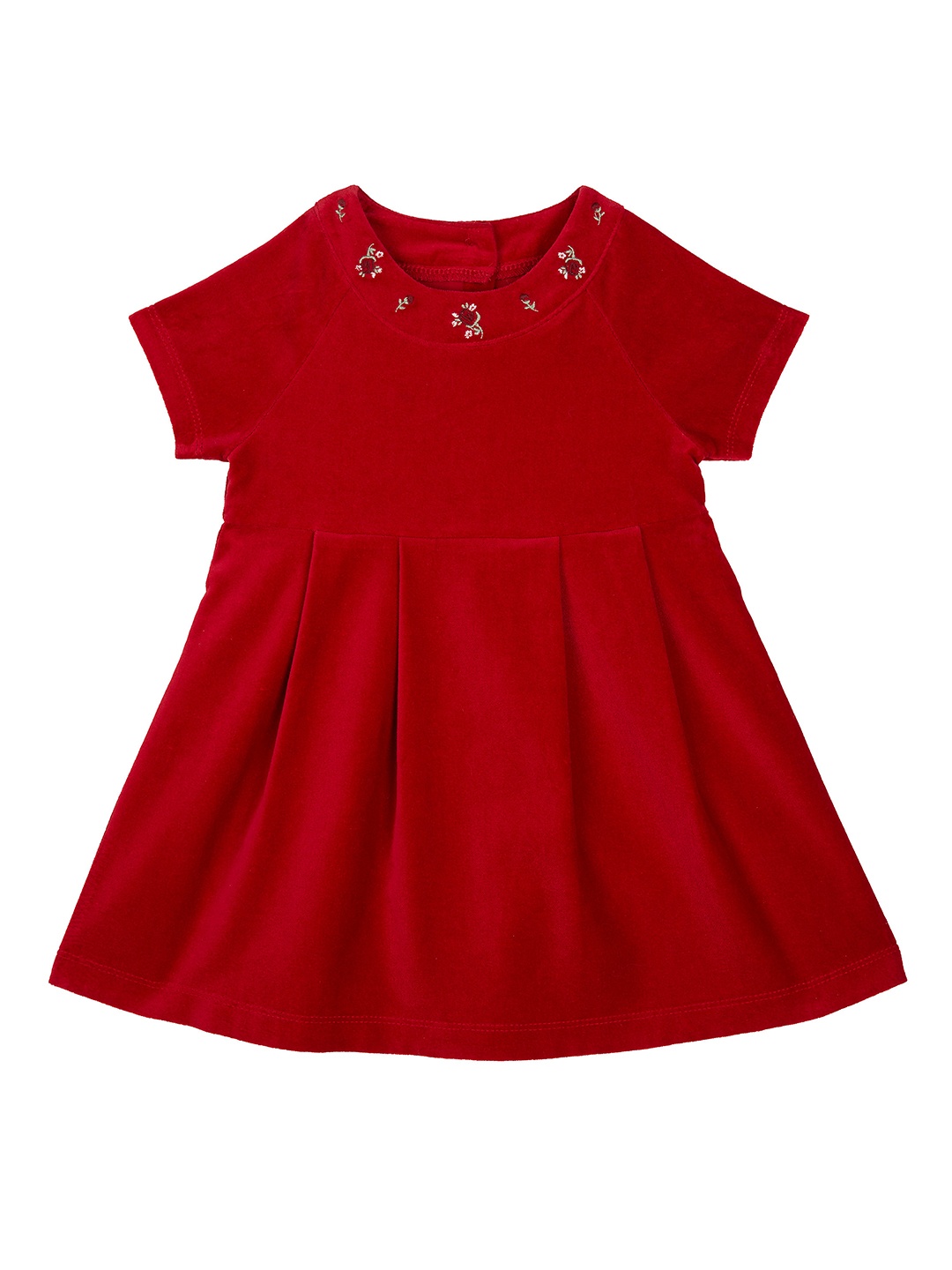 

mothercare Girls Red Solid Fit and Flare Dress