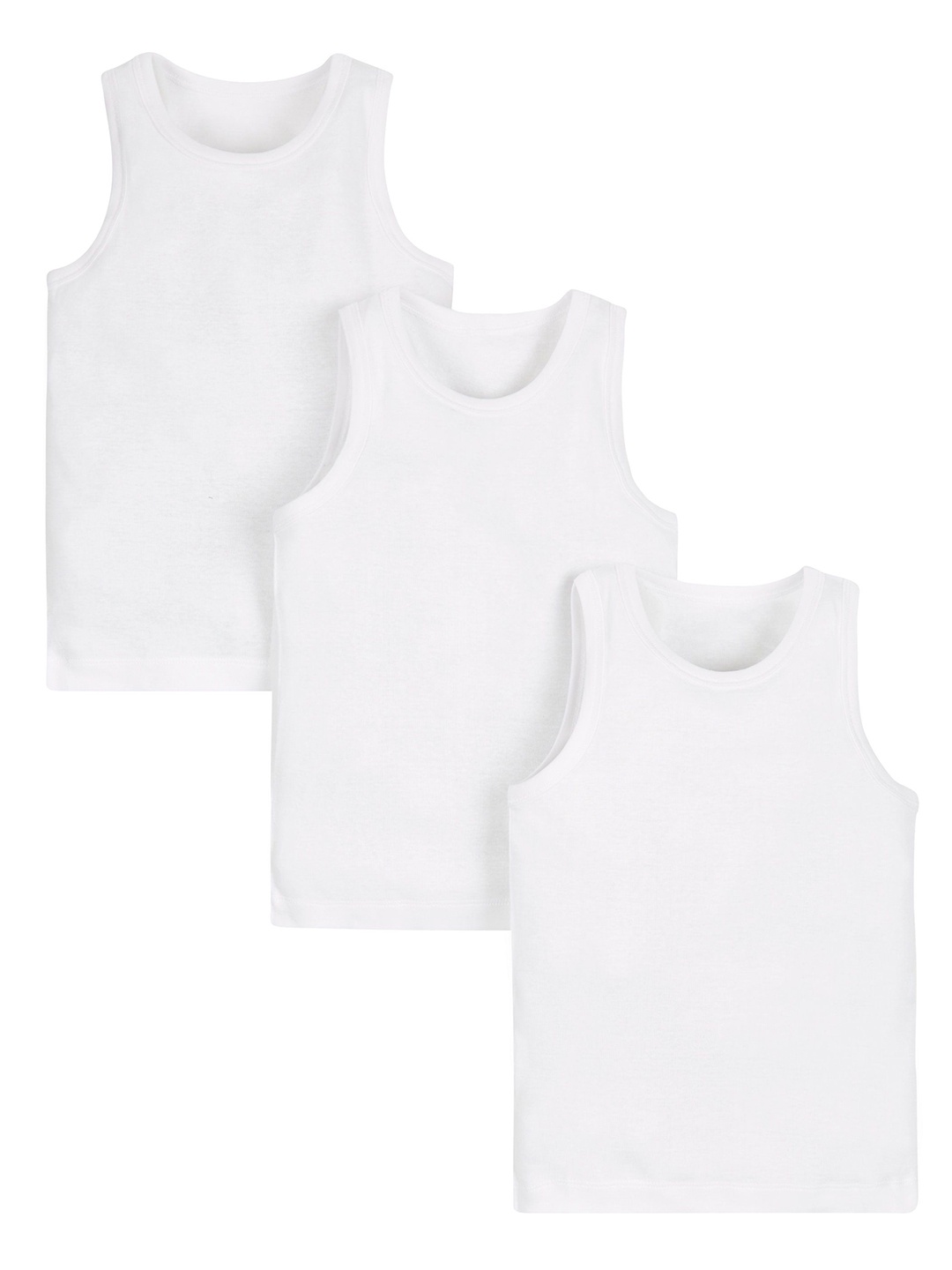 

mothercare Boys Pack Of 3 White Solid Innerwear Vests
