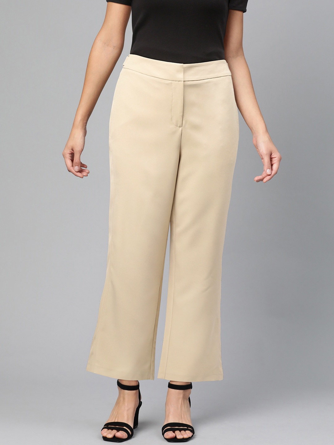 

DOROTHY PERKINS Women Beige Slim Fit Solid Regular Trousers