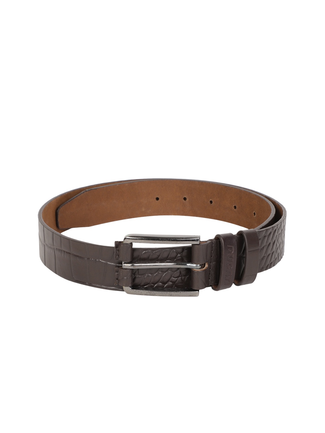 

Ducati Men Brown Textured Leather Belt