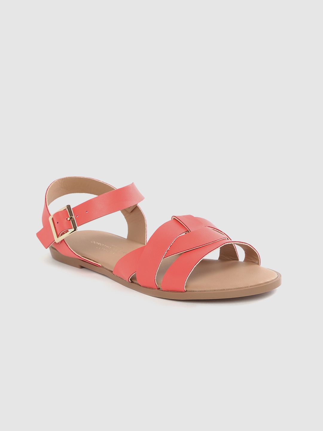 

DOROTHY PERKINS Women Coral Solid Open Toe Flats