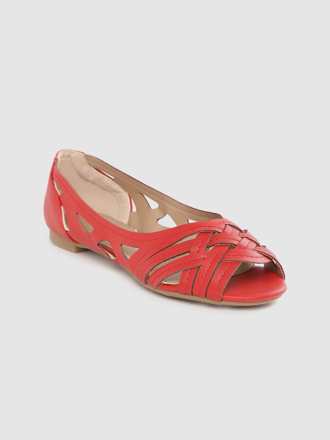

DOROTHY PERKINS Women Red Solid Open Toe Flats