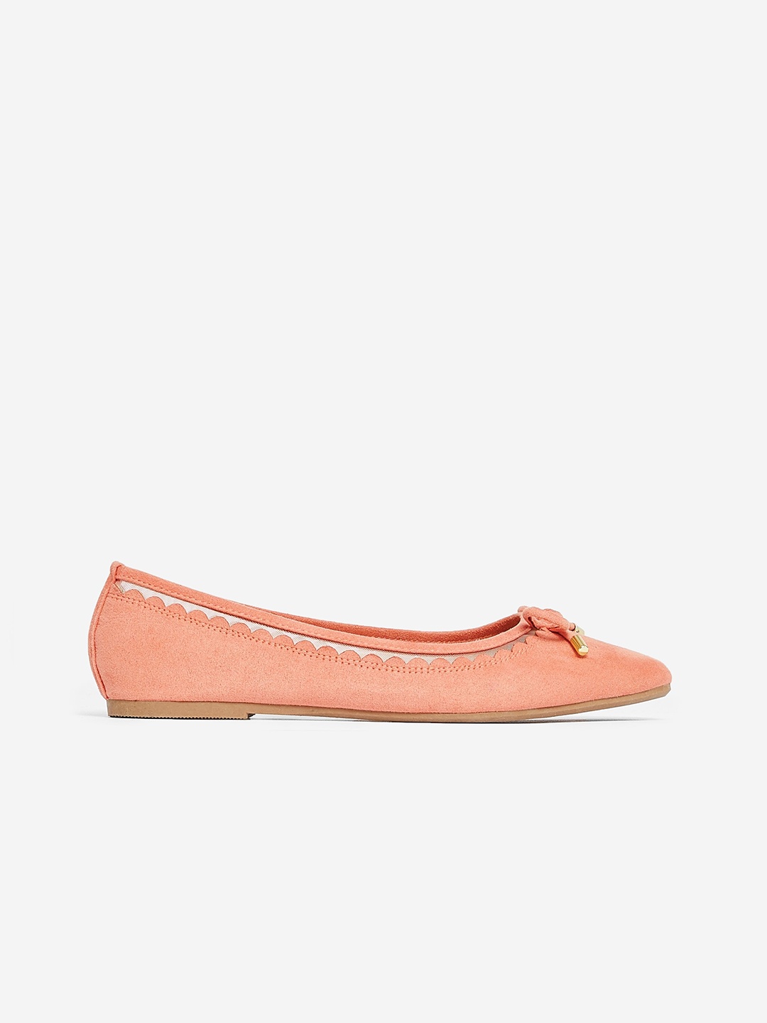 

DOROTHY PERKINS Women Peach-Coloured Suede Finish Solid Ballerinas