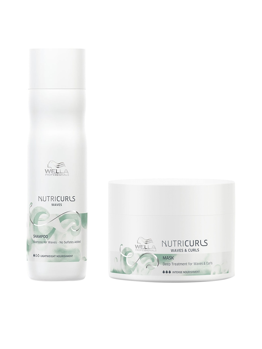 

WELLA PROFESSIONALS Nutricurls Set of Sulphate Free Shampoo & Deep Treatment Mask, White