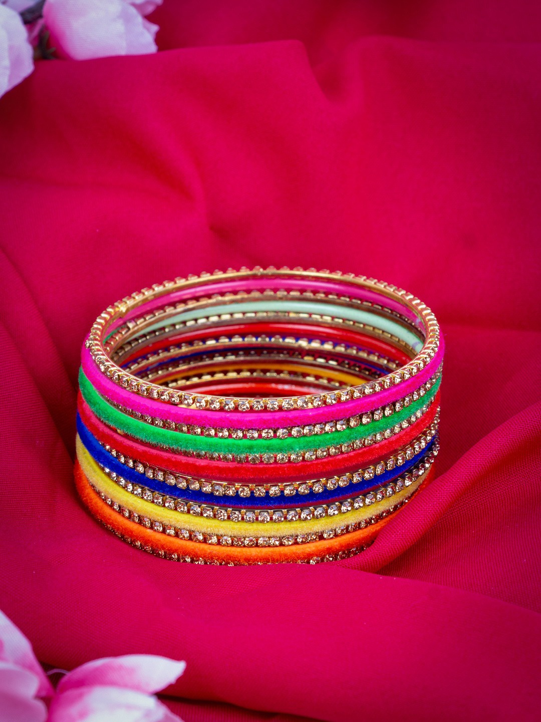 

AccessHer Set Of 13 Handcrafted Bangles, Multi
