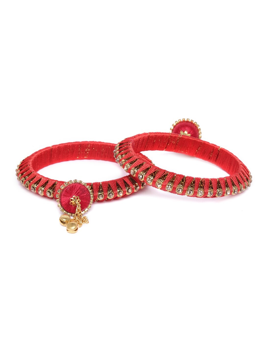 

AccessHer Set Of 2 Handcrafted Bangles, Red