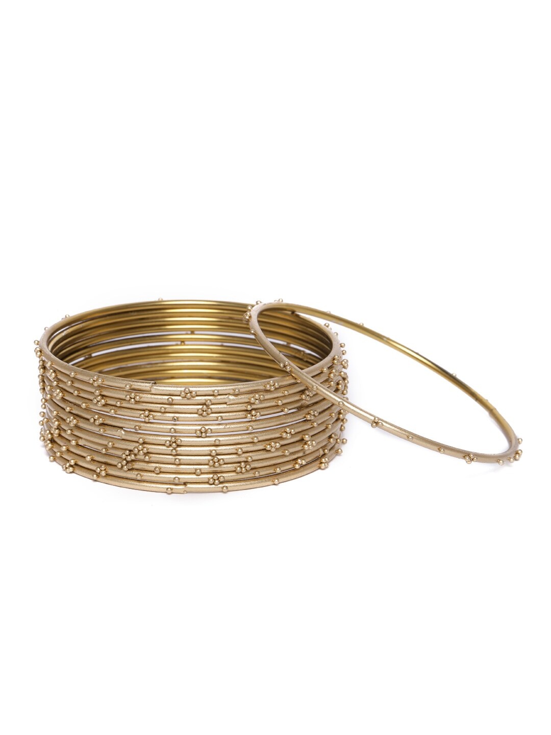 

AccessHer Gold-Toned Set of 12 Brass-Plated Antique Bangles