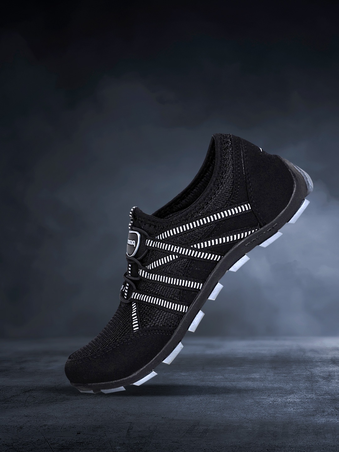 

Power Women Black Mesh Walking Shoes