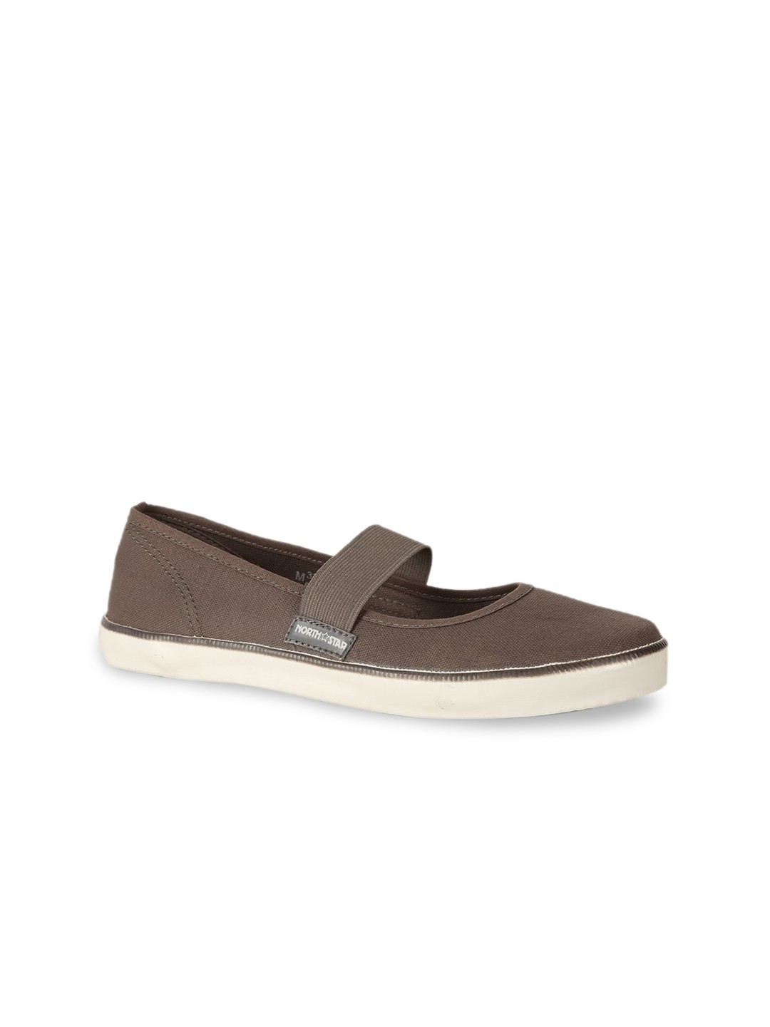 

North Star Women Brown Solid Fabric Ballerinas