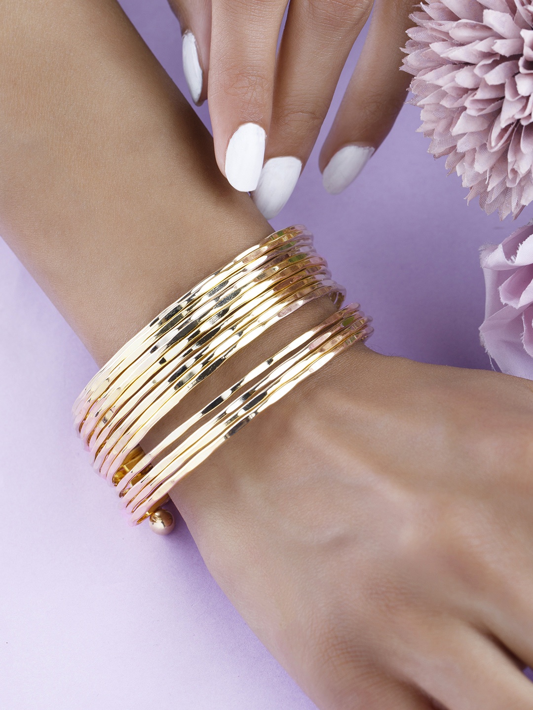 

TOKYO TALKIES X rubans FASHION ACCESSORIES Women Gold-Plated Handcrafted Cuff Bracelet