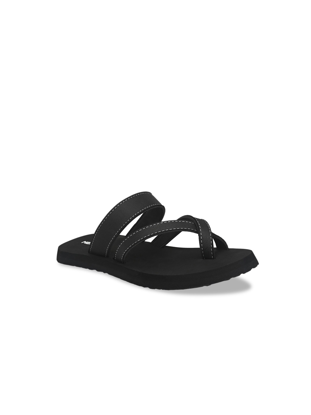 

MENGLER Men Black Solid Comfort Sandals