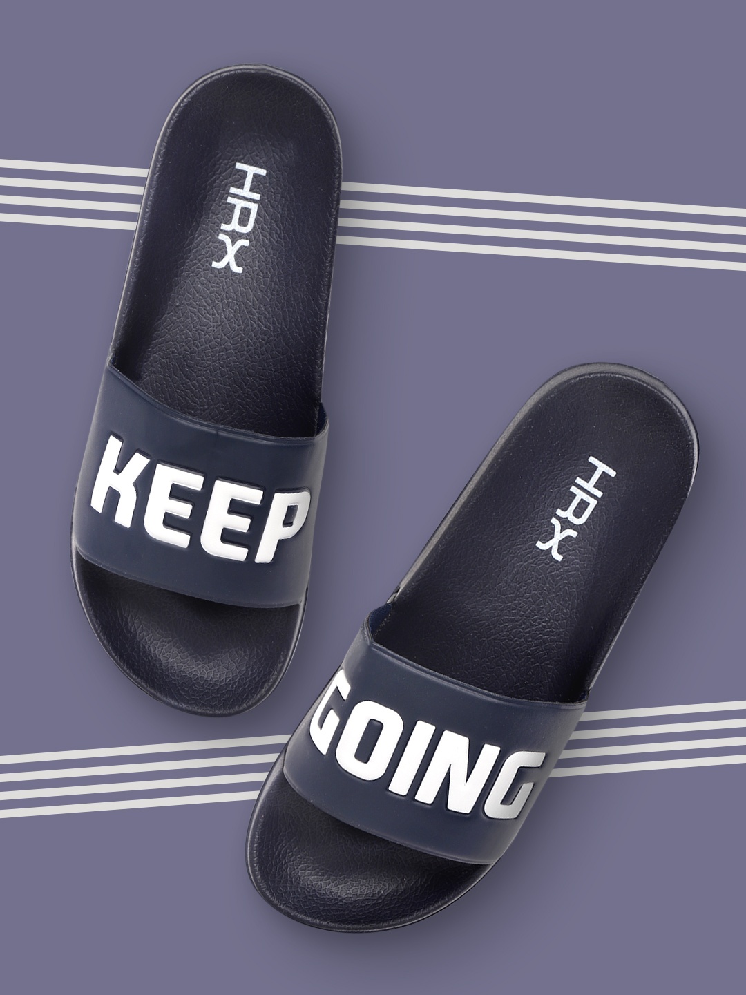 

HRX by Hrithik Roshan Men Comfort Slip-On Sandals, Navy blue