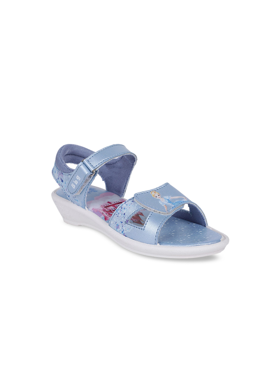 

Bubblegummers Girls Blue Printed Open Toe Flats