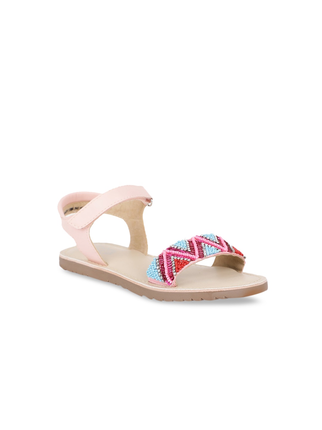 

Bubblegummers Girls Pink & Blue Embellished Open Toe Flats