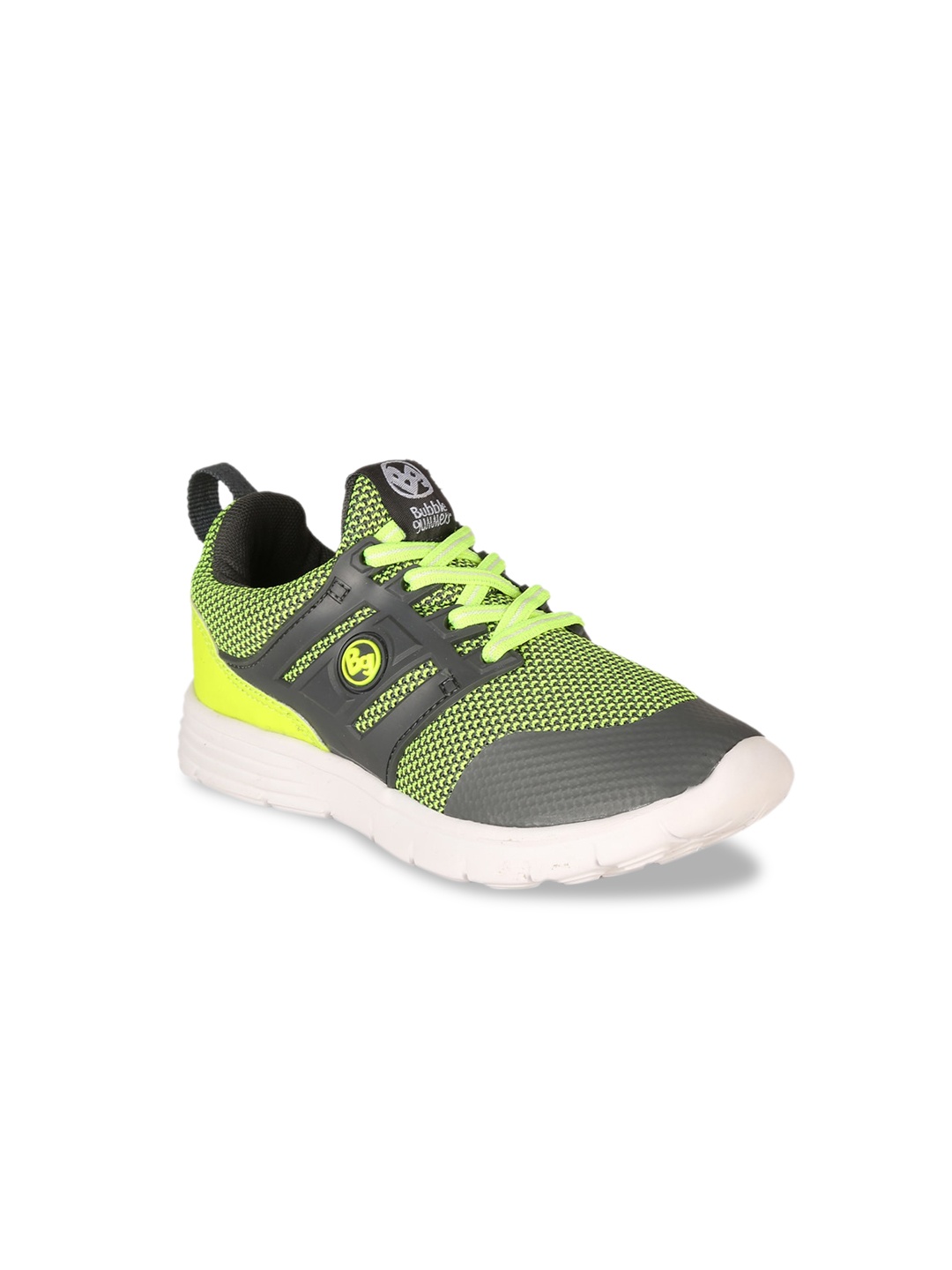 

Bubblegummers Boys Fluorescent Green & Grey Colourblocked Sneakers