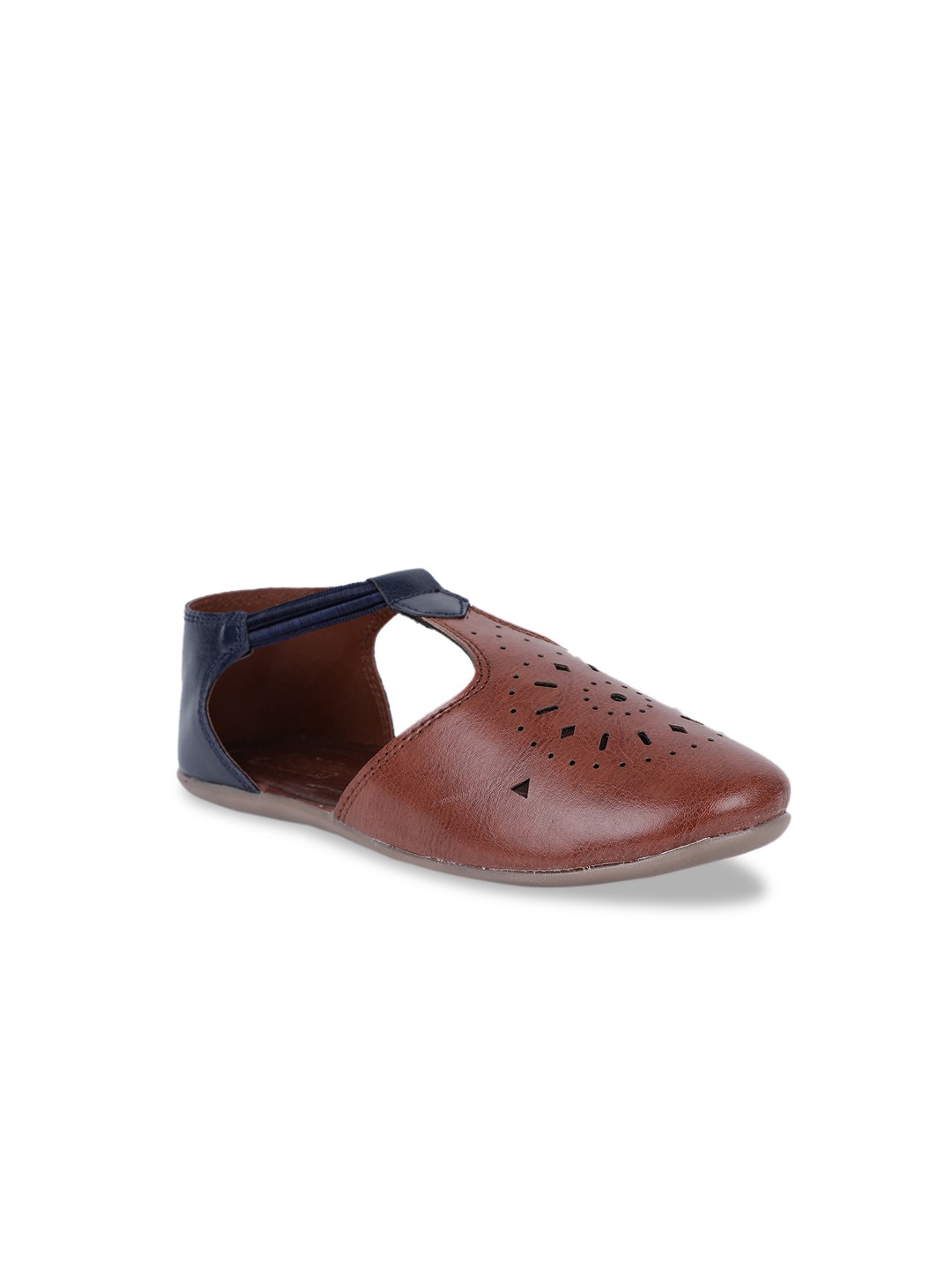 

Bubblegummers Girls Brown & Navy Blue Colourblocked Ballerinas