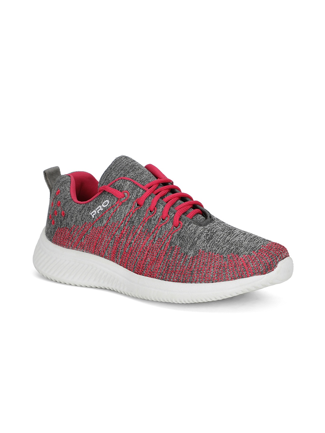 

Khadims Women Pink & Grey Woven Design Sneakers