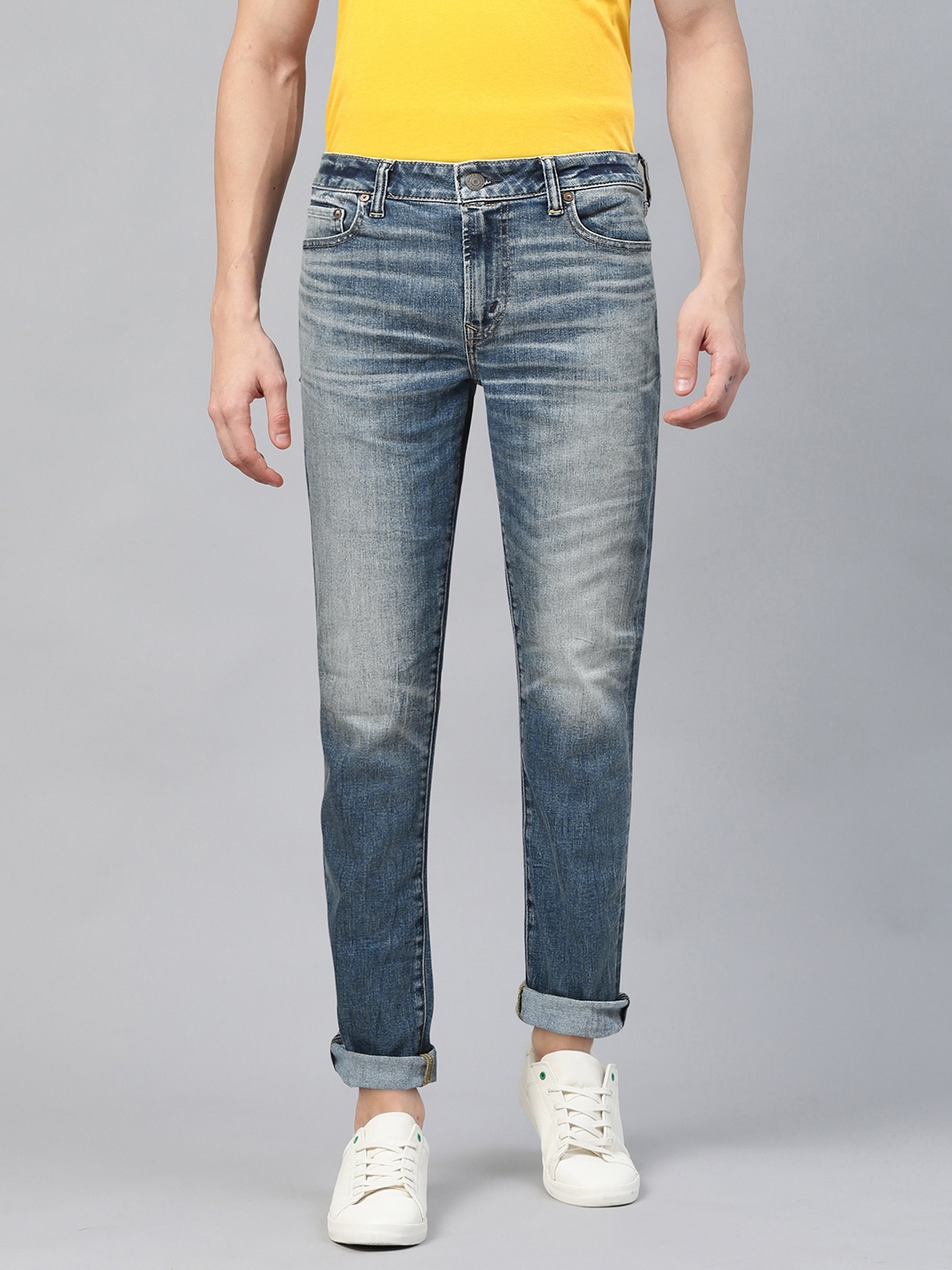 

AMERICAN EAGLE OUTFITTERS Men Blue Slim Fit Mid-Rise Clean Look Stretchable Jeans