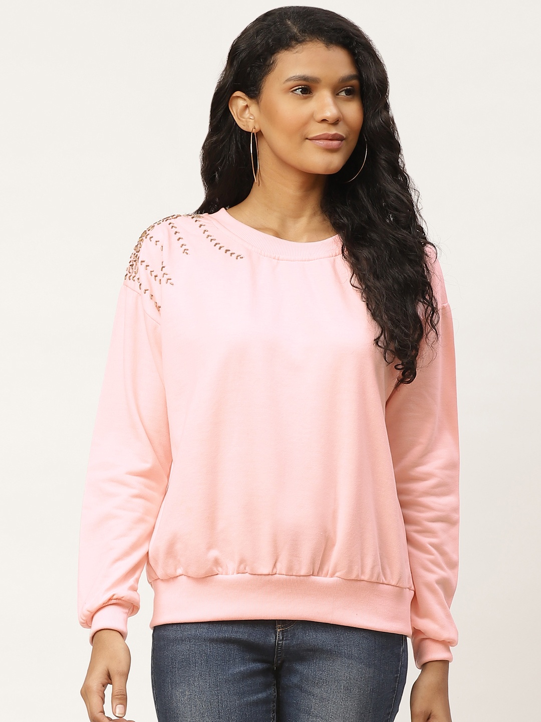 

Belle Fille Women Pink Solid Sweatshirt