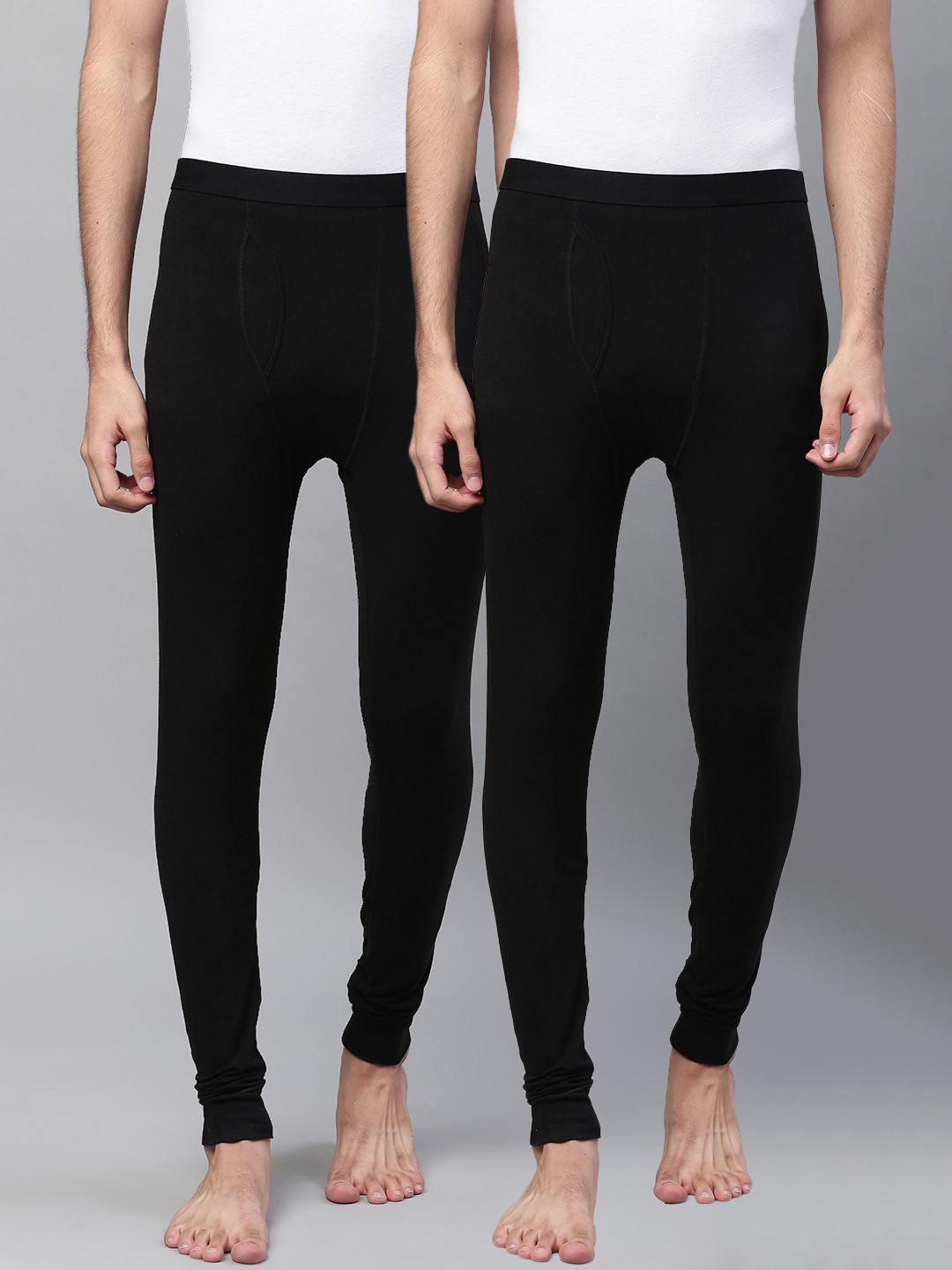 

Marks & Spencer Men Pack of 2 Black Joggers Thermal Bottoms
