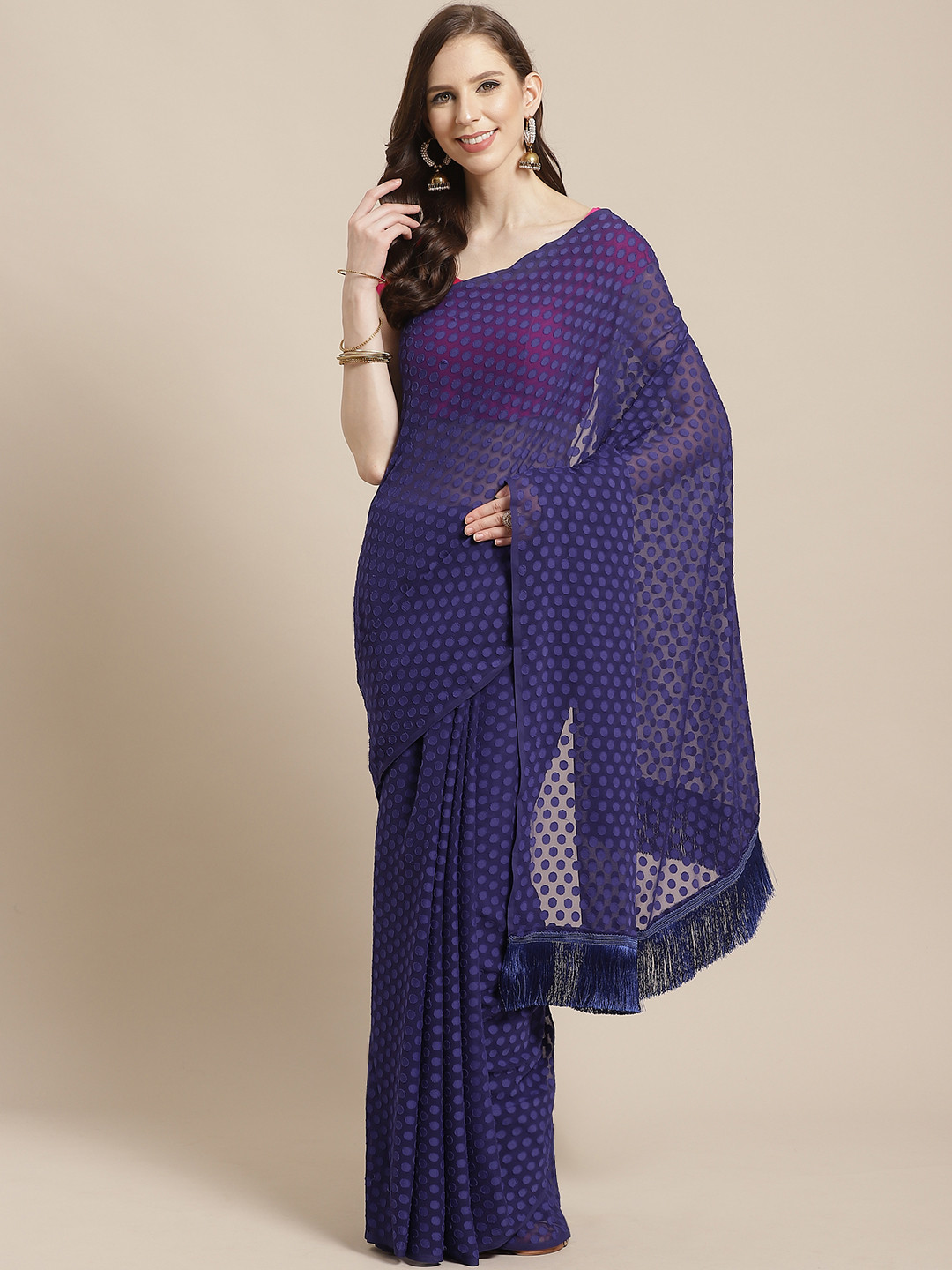 

VASTRANAND Blue Woven Design Saree