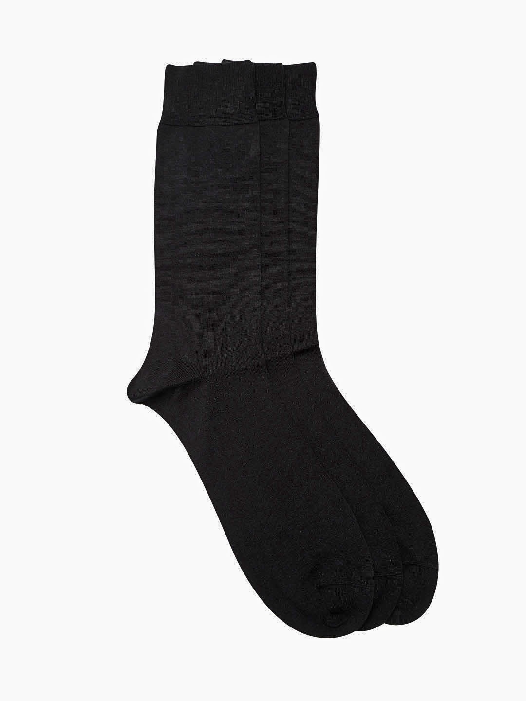 

Marks & Spencer Men Pack of 3 Black Solid Above Ankle-Length Socks