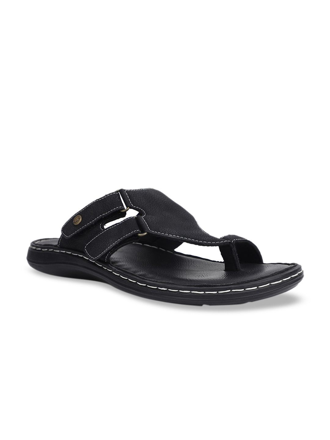 

Bata Men Black Leather Comfort Sandals