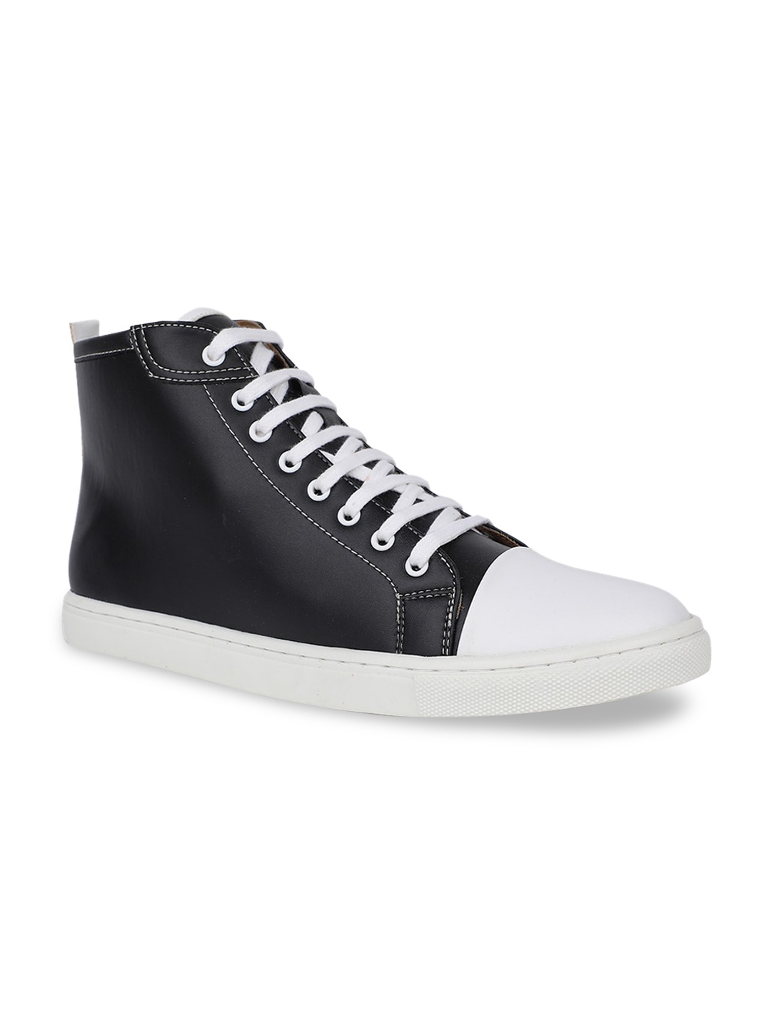 

Bata Men Black Solid Mid-Top Sneakers