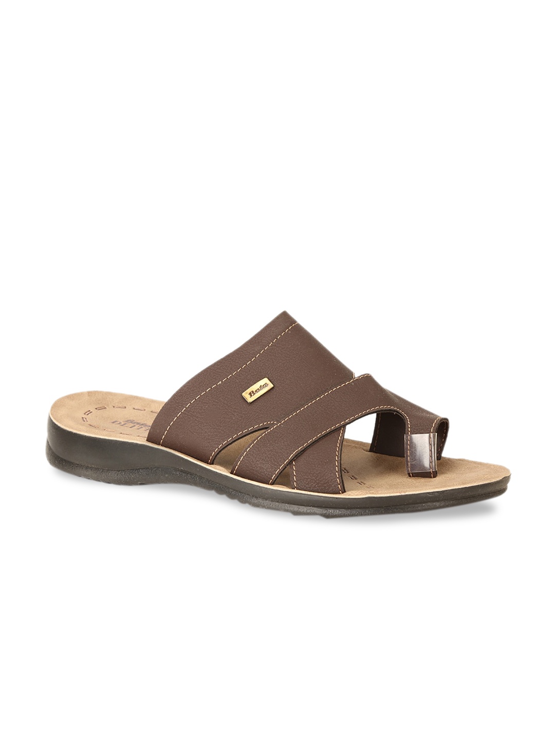 

Bata Men Brown Solid Comfort Sandals