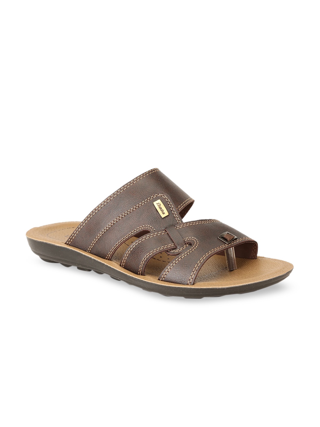 

Bata Men Brown Solid Comfort Sandals