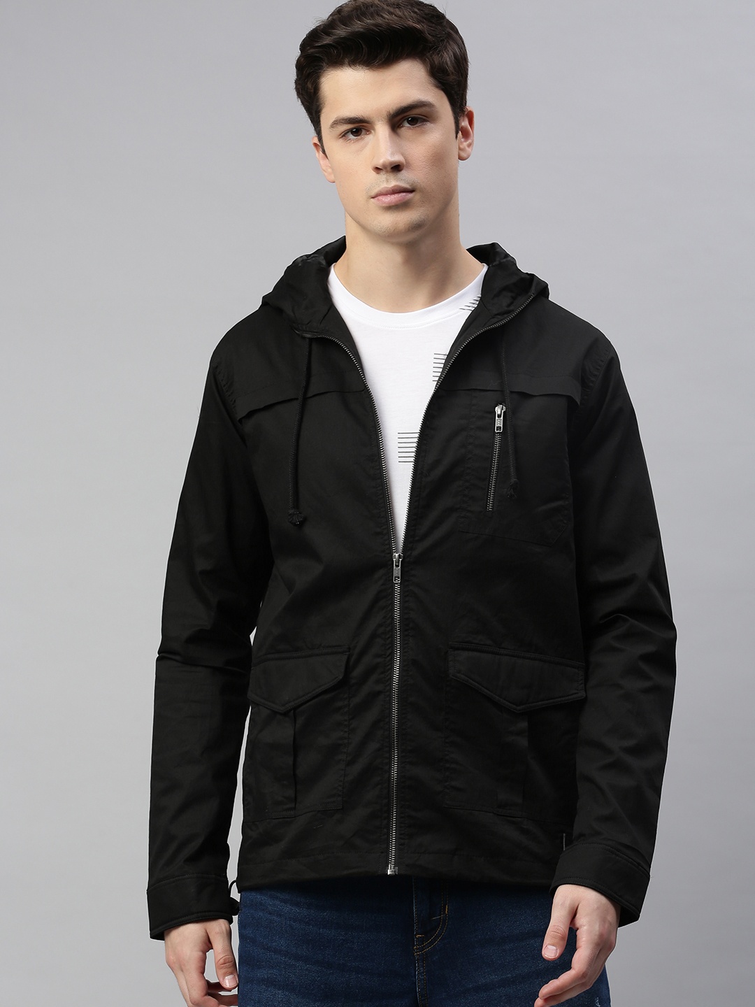 

WROGN Men Black Slim Fit Solid Tailored Jacket