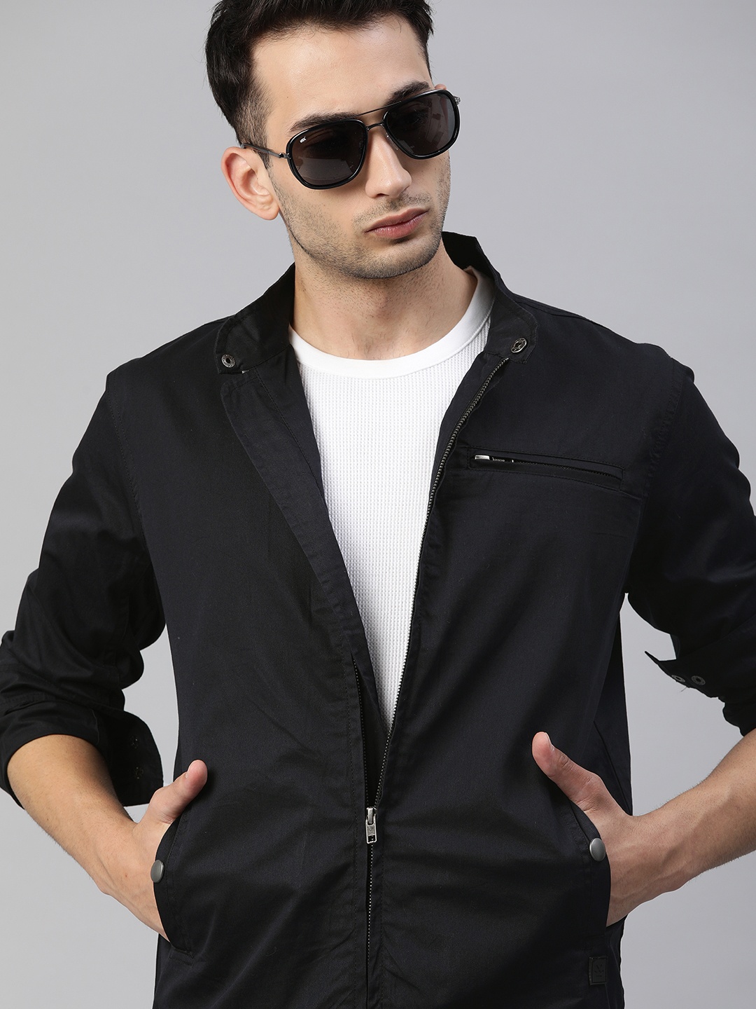 

WROGN Men Black Solid Tailored Jacket