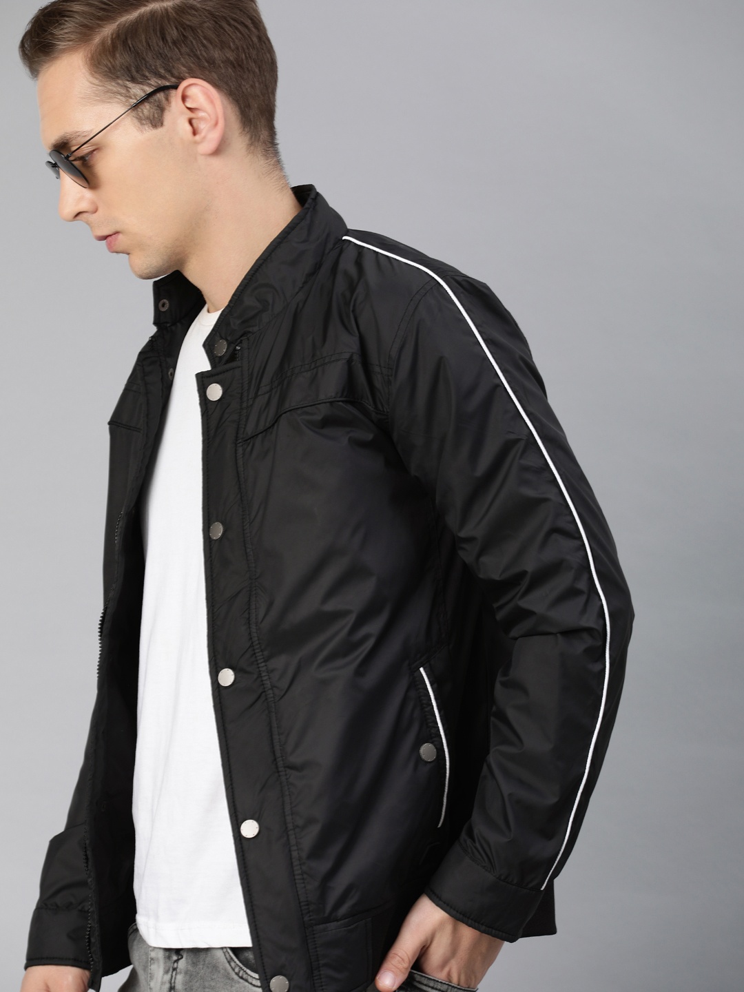 

WROGN Men Black Solid Tailored Jacket