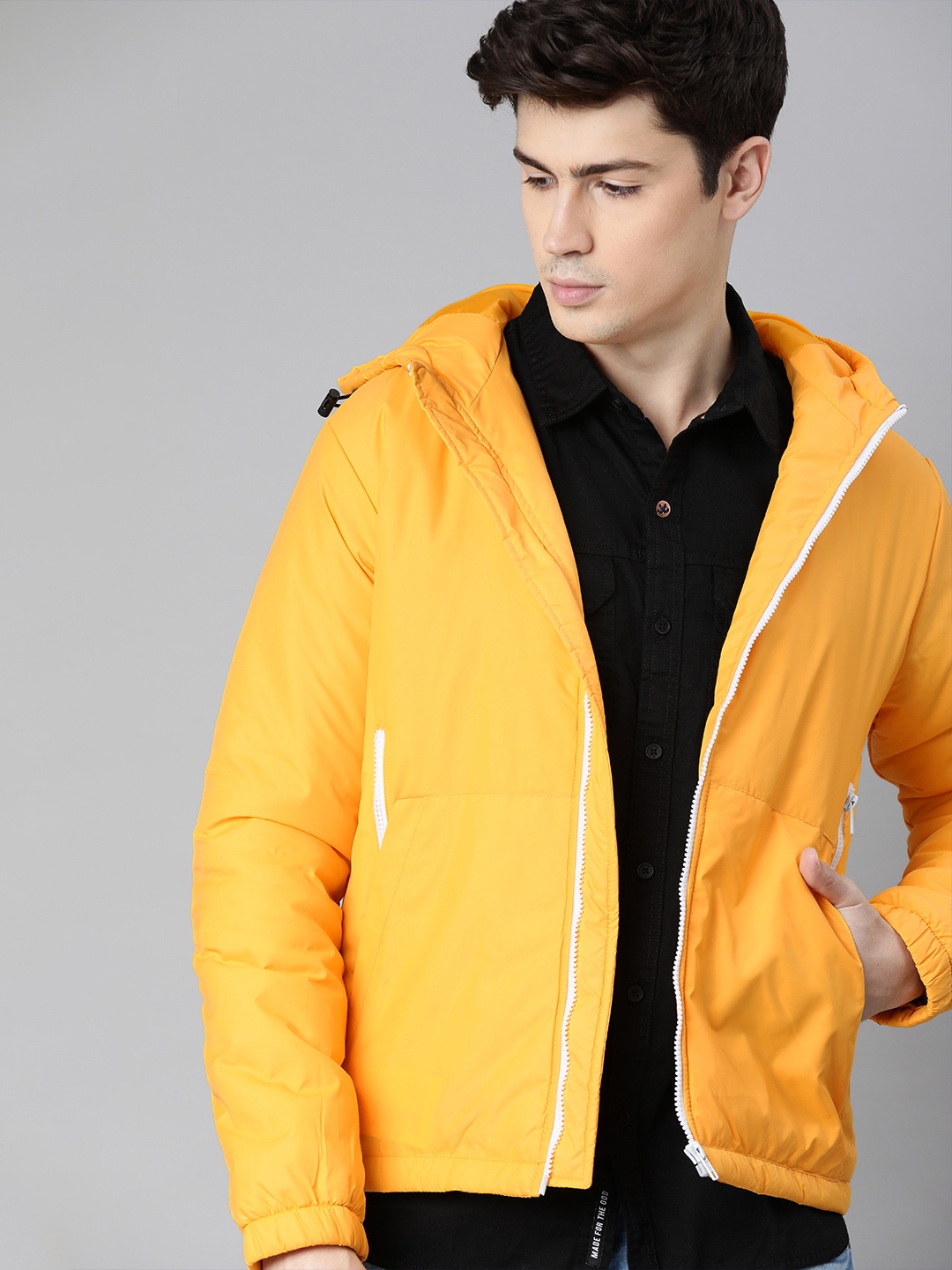 

WROGN Men Yellow Solid Tailored Jacket