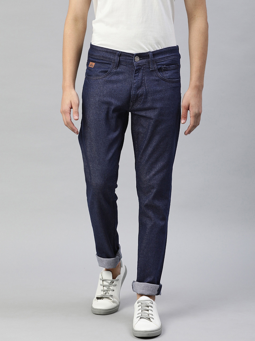 

WROGN Men Blue Slim Fit Mid-Rise Clean Look Stretchable Jeans