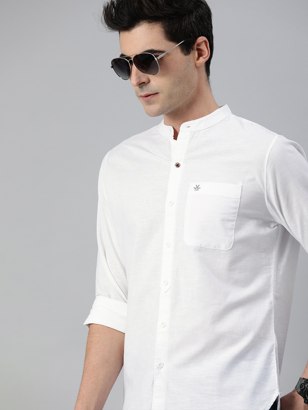 

WROGN Men White Slim Fit Casual Shirt