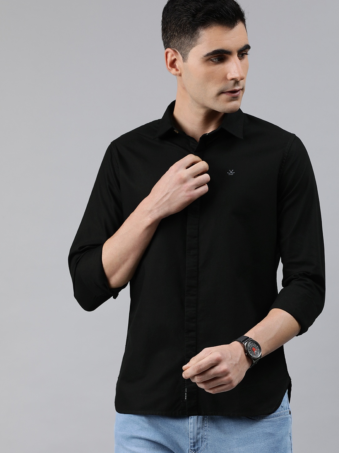 

WROGN Men Black Slim Fit Casual Shirt