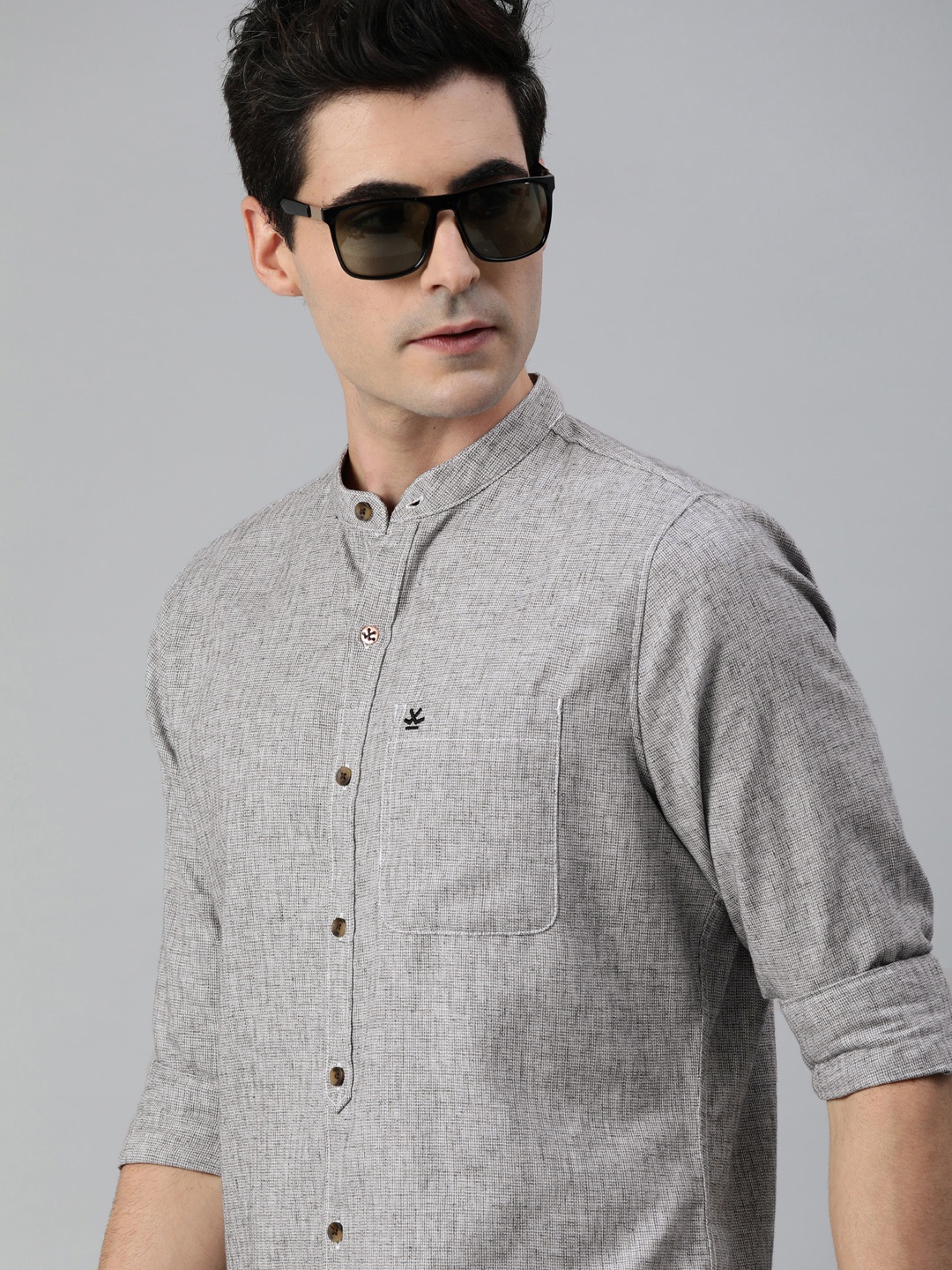 

WROGN Men Grey Slim Fit Casual Shirt