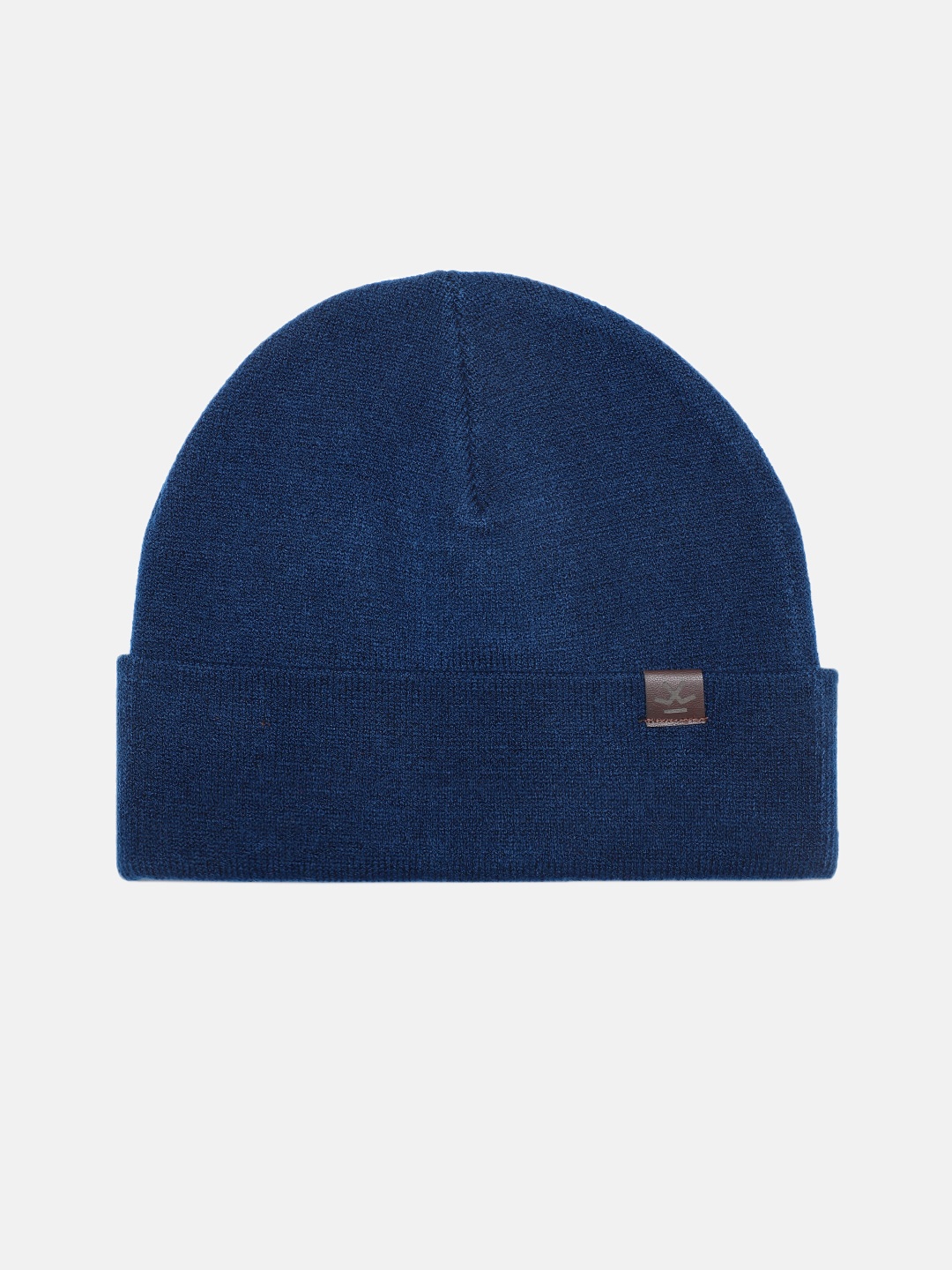 

WROGN Unisex Navy Blue Solid Acrylic Beanie