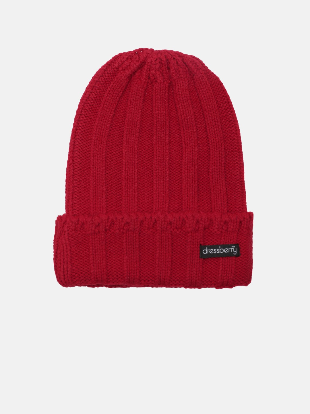 

DressBerry Women Red Self Design Beanie