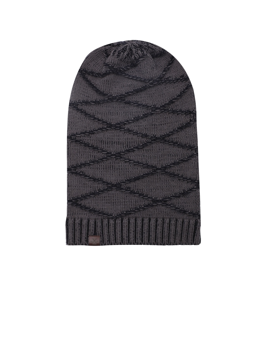 

WROGN Unisex Grey Self Design Beanie
