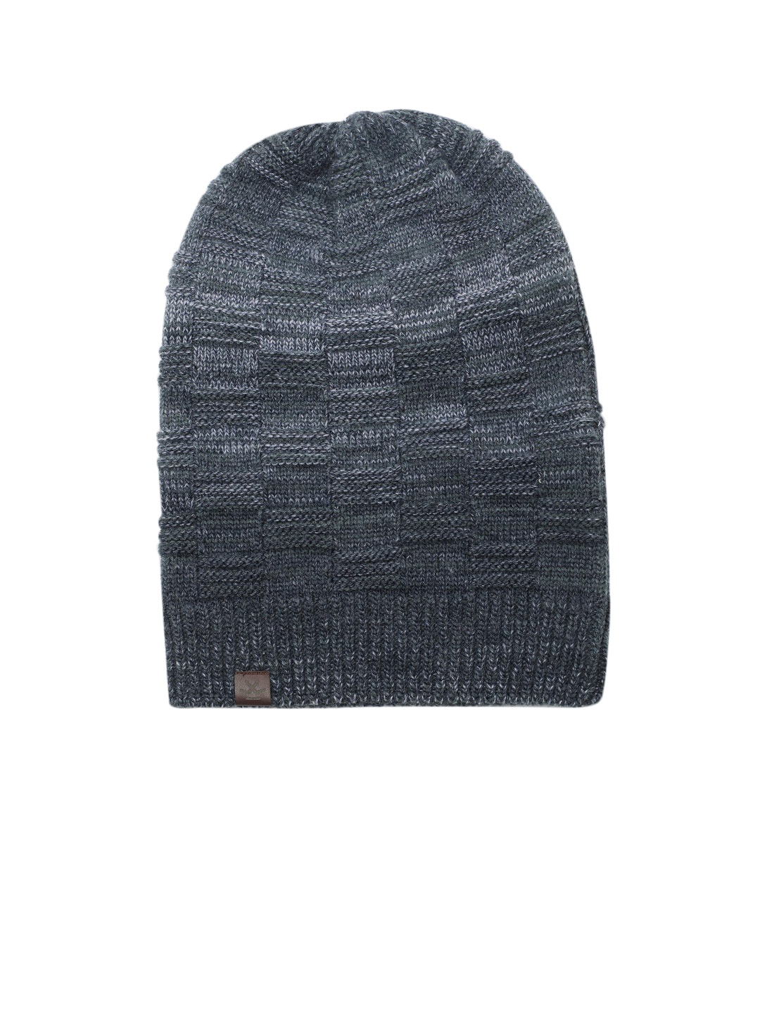 

WROGN Unisex Grey Self Design Beanie