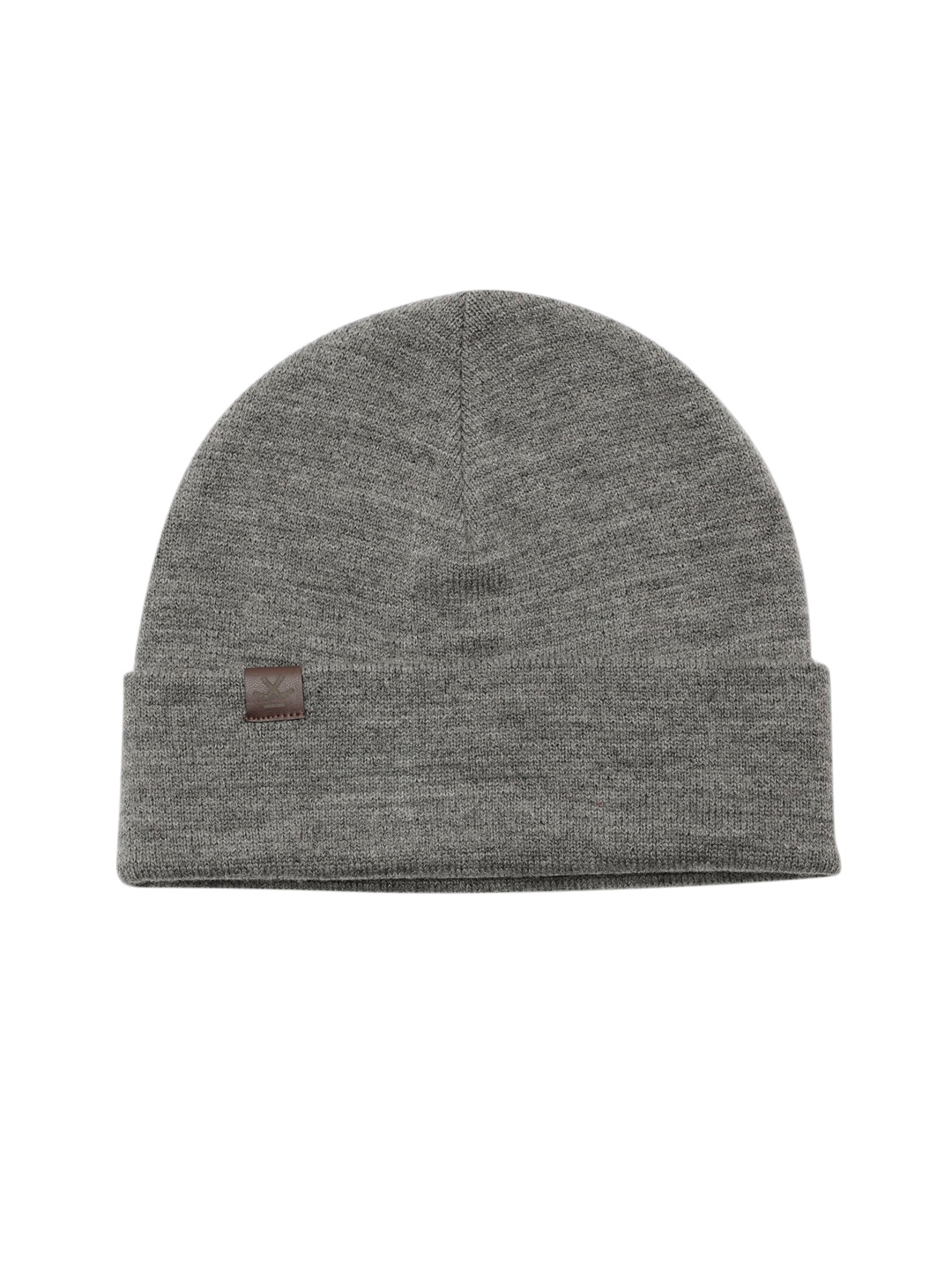 

WROGN Unisex Grey Solid Beanie