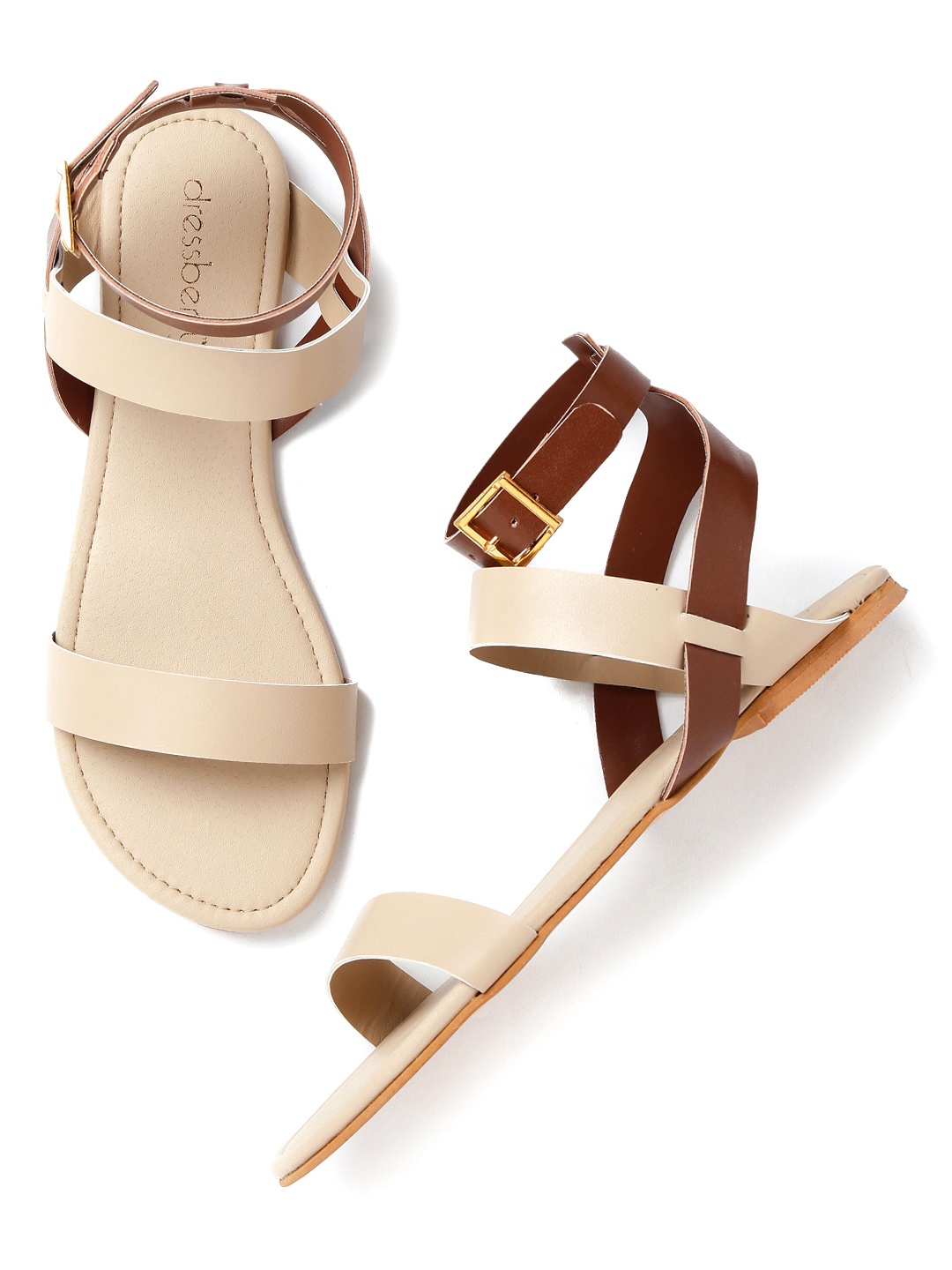 

DressBerry Women Beige & Brown Flats