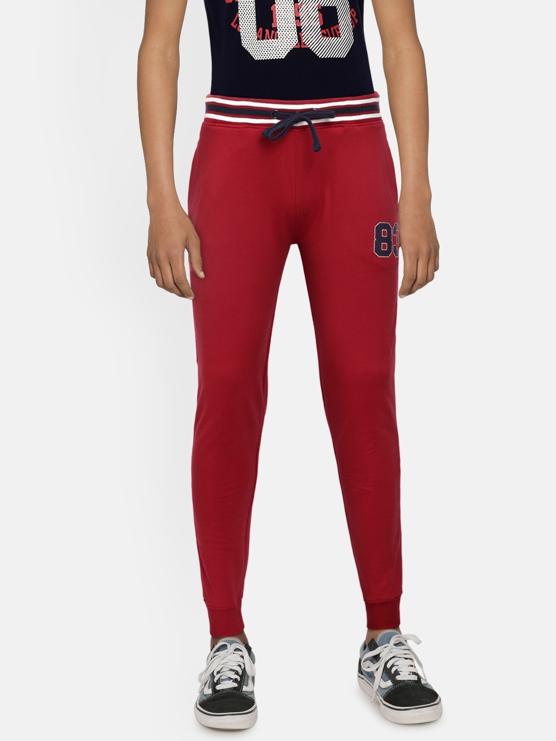 

Nautica Boys Maroon Pure Cotton Solid Joggers