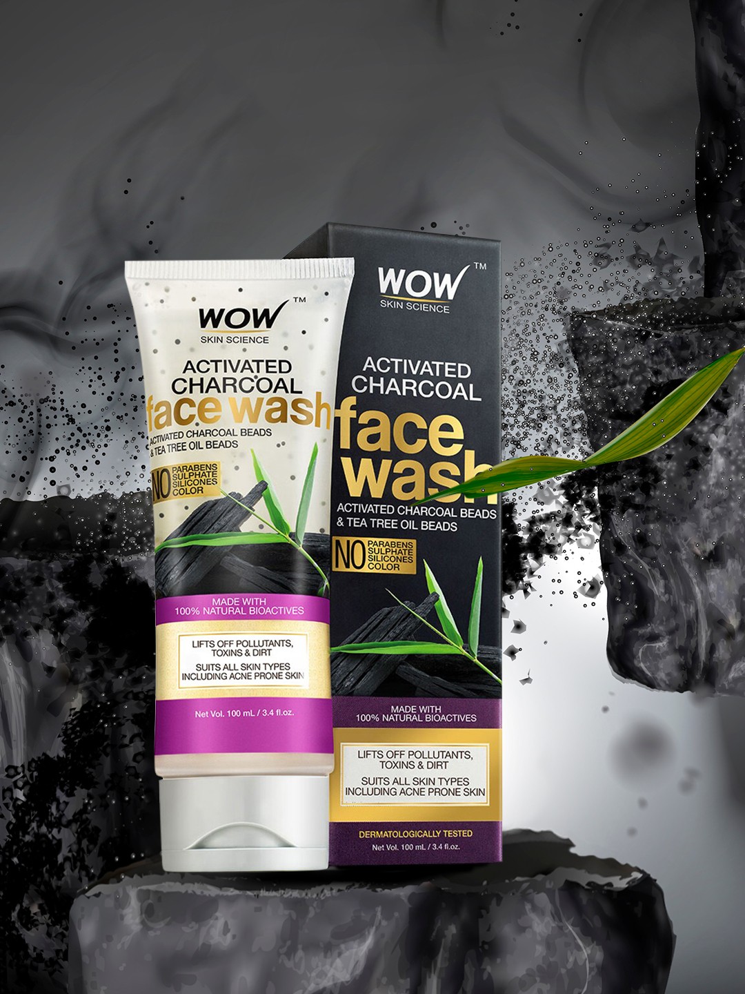 

WOW Skin Science Activated Charcoal Face Wash 100 ml, Grey