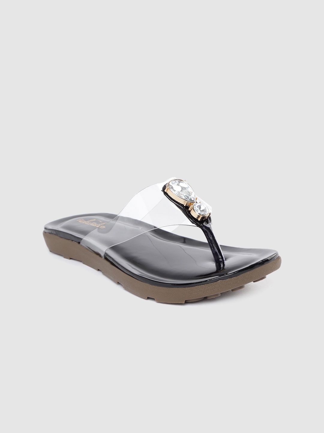 

Funku Fashion Women Transparent Embellished Open Toe Flats