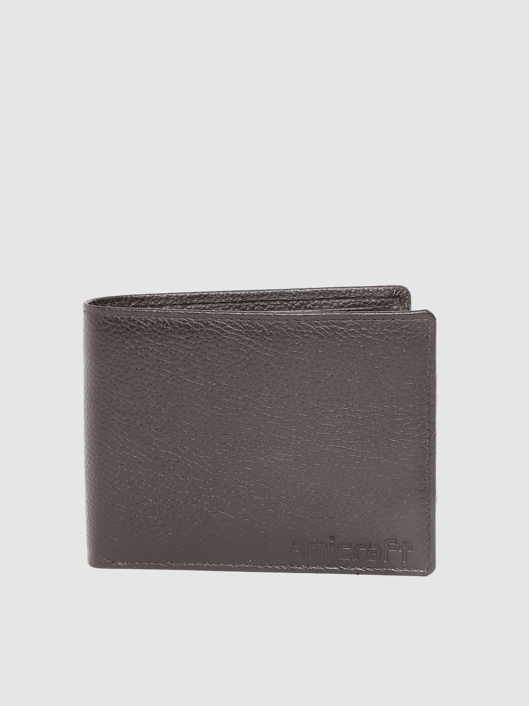 

amicraft Men Coffee Brown Leather Solid Two Fold Wallet with Detachable Flap