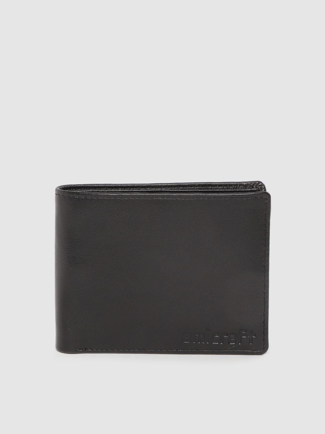 

amicraft Men Black Leather Solid Two Fold Wallet